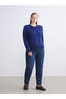 Crew Neck Women's Knitwear Sweater - 6