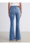 Alita City Farkıyla Soulife Blue Denim Straight Spanish & Flare High Waist Spanish Leg Women's Jean Pant - 5