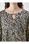 Crew Neck Patterned Blouse - 4