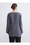 Double Breasted Collar Textured Women's Kimono - 4