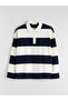 Mixed Polo Neck Striped Women's T-Shirt - 5