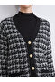 Black V-Neck Patterned Women's Knitwear Cardigan - 6