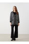 Black V-Neck Patterned Women's Knitwear Cardigan - 5