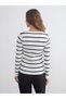 Hilfa New Season V-Neck Striped Women's Knitwear Sweater - 6
