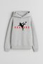 Footballer Erling Haaland Printed Boys' Gray Hooded Hoodie Sweatshirt Hoodie