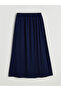 Mg Trend'En Navy Blue Elastic Waist A-Line Skirt - 8