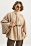 Women's Mink Boucle Fabric Araboy Belted Cashmere Poncho 8014 60284101 - 3