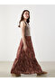 Lcw Grace Red Floral A-Line Skirt with Elastic Waist