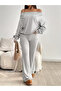 Women's Boat Neck Pleated Blouse Spanish Leg Sweatpants Two-Piece Bottom Top Set - 5