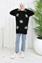 Floral Knitwear Tunic S3010 Black - 3