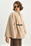 Women's Mink Boucle Fabric Araboy Belted Cashmere Poncho 8014 60284101 - 4