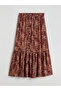 Lcw Grace Red Floral A-Line Skirt with Elastic Waist - 6