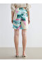 Özmarka New Season Elastic Waist Patterned Women's Shorts - 4