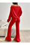 Women's Boat Neck Pleated Blouse Spanish Leg Sweatpants Set - 5