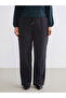 Wide Leg Women's Trousers with Elastic Waist - 4