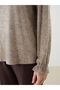 Alita City Lcw Grace Beige Knitwear Look with a Difference Flat Oval Neck Long Sleeve Women's Blouse - 6
