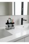 Luxury Black Glass Liquid Soap Dispenser Set - with Premium Wooden Detail and Metal Stand, Stylish Bathroom Toothbrush Holder Set - 5