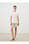 White Crew Neck Openwork Women's T-Shirt - 2