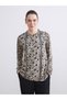 Alita City Lcw with a Difference Grace Beige Floral Oval Neck Long Sleeve Women's Blouse