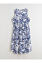 Özmarka New Season Crew Neck Patterned Waist-Fitted Dress - 3