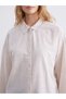 Alita City Lcw Vision Beige Striped Oversize Women's Shirt with a Difference - 3
