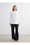Ecru Plus Size Crew Neck Rhinestone Women's Sweatshirt - 2