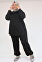 57058 Plus Size Modal Two-Piece Suit with Pants - Black - 2