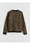 Crew Neck Patterned Women's Knitwear Cardigan - 6