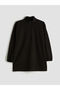 Alita City Lcw Modest Black Crepe Plain Oversize Women's Sweatshirt Tunic with a Difference - 5