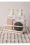 Liquid Soap Dispenser with Metal Stand White 4 Pieces - 2