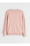 Pink Crew Neck Self Patterned Women's Knitwear Sweater - 8