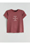 Crew Neck Slogan Printed Women's T-Shirt - 5