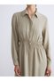 Vizyon New Season Plus Size Textured Waist-Slit Shirt Dress - 6