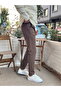Italian Cut Waist Drawstring Gabardine Trousers Brown - 3