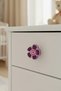 5 Pieces Purple Daisy Children's Room Furniture Handle Set - Single Screw Cabinet and Drawer Handles - 2