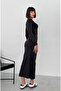 Cindy Slit Long Sleeve Crew Neck Slim Fit Maxi Dress - 5