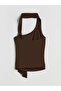 Halter Neck Buckle Detailed Gathered Blouse - 6