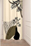 Leaf Vase Bohemian Minimalist Beige Cream Patterned Special Design Digital Printed (Single Wing) Stylish Background Curtain