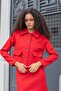 Women's Lightweight Flexible Winter Cashmere Collar Pocketed Long Sleeve Short Blazer Jacket Coat-Red - 5