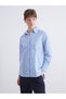 Alita City with a Difference of Color, Lcwaikiki Classic Blue Shiny Stone Poplin Women's Shirt