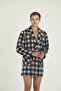 Men's Single Robe Plaid Patterned