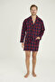 Men's Single Robe Plaid Patterned - 8