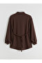 Alita City Lcw Modest Brown Oversize Women's Shirt Tunic with a Difference - 6