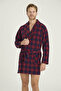 Men's Single Robe Plaid Patterned - 2