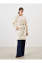 Two Mt Shop Quality Lcw Modest Beige Double-Breasted Collar Women's Plush Coat - 2
