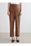Esvab • Modern & Distinctive Women's Leather-Look Pants with Waist Drawstring - 3