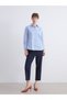 Alita City with a Difference of Color, Lcwaikiki Classic Blue Shiny Stone Poplin Women's Shirt - 2