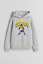 Football Player Ronaldo Printed Boys' Gray Hooded Sweatshirt Hoodie