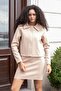 Women's Lightweight Flexible Thick Cashmere Fabric Zippered Long Sleeve Short Jacket Coat-Dark Beige - 2