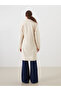 Two Mt Shop Quality Lcw Modest Beige Double-Breasted Collar Women's Plush Coat - 5